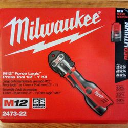 Milwaukee M12 Force Logic Press Tool Propress 1/2"-1" Kit