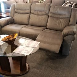 Brand New Gray Fabric Manual Reclining Sofa