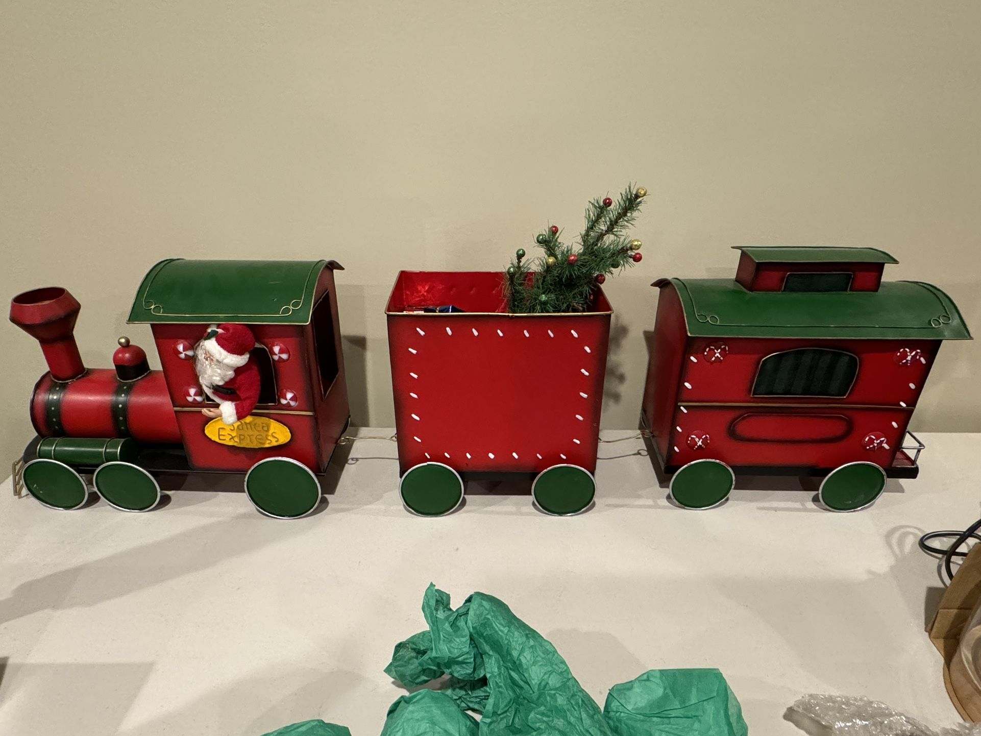 Metal Christmas Train Decor