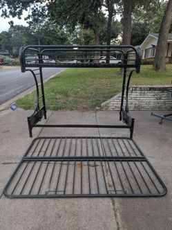Black bunk bed with futon under