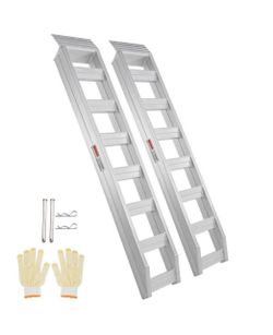 BRAND NEW Shop SKYSHALO Aluminum Ramps 6800 lbs. Heavy-duty RampsTop Hook Attaching End Universal Loading Ramp 72 in. L x 15 in. W 2-Pieces