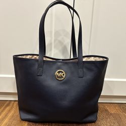 Michael Kors Jet Set Large Travel Tote - Navy Blue Saffiano Leather