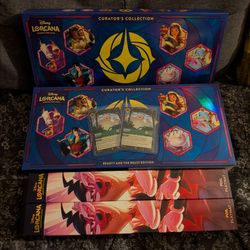 Disney Lorcana Beauty and the Beast Curator collection box 190
foil I2I goofy play mat 90
baymax promo card 35
2026 D23 collection box 140
Costco bund