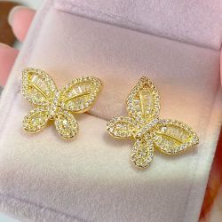 Butterfly Pavé Clear CZ Stud Earrings