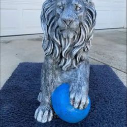 3 Foot Tall, Stone, Color, Lion Statue 