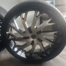 24 rims with tire fix one rim