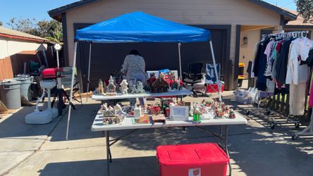 Garage Sale Christmas Town Decorations & Clothes Under $5 happening now 1241 Florence st imperial beach CA