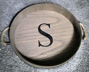 Large Wine Barrel Head Lazy Personalized Susan Tray