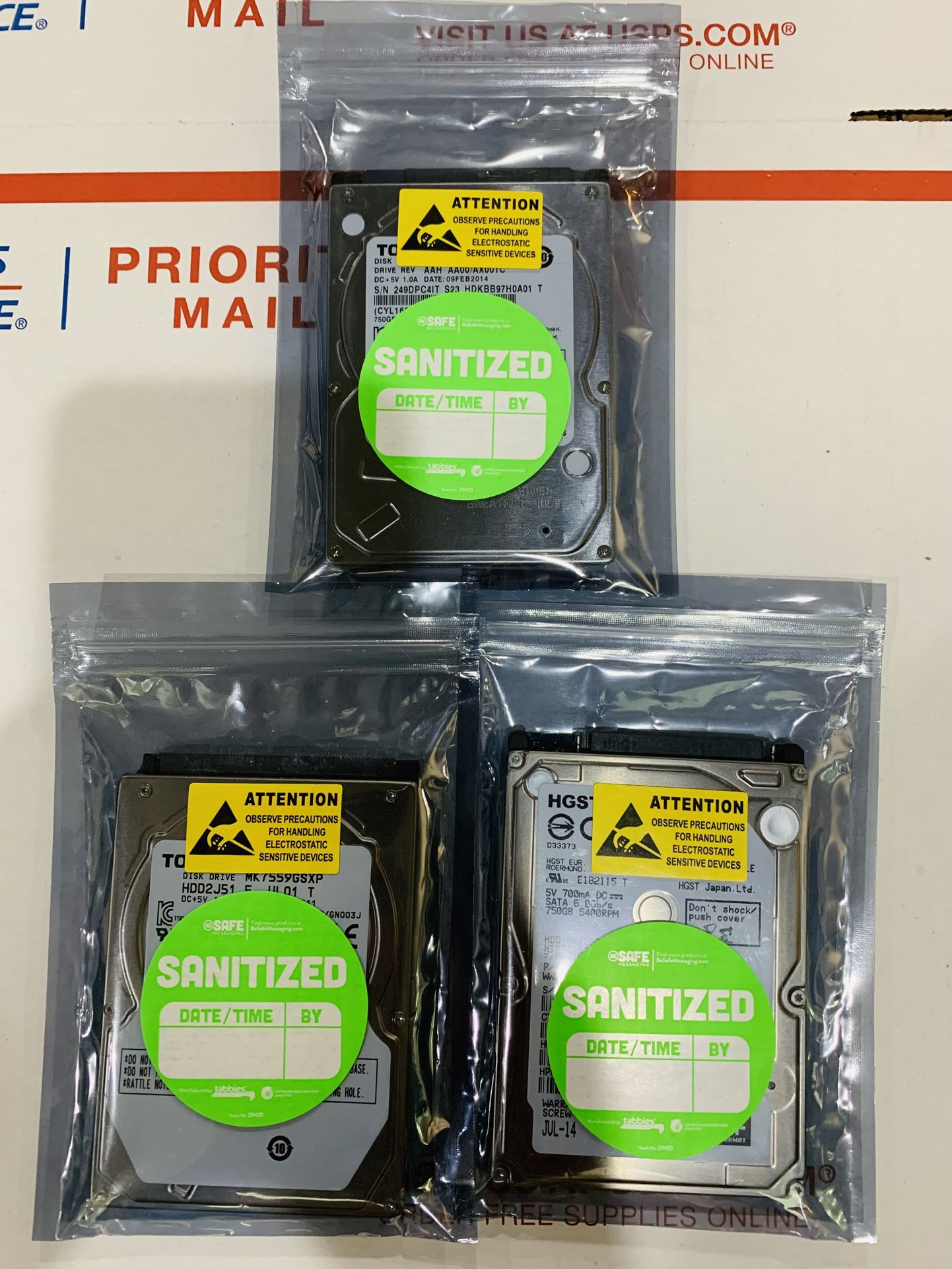 750GB  Laptop  2.5” Hard Drives - Formatted & Tested