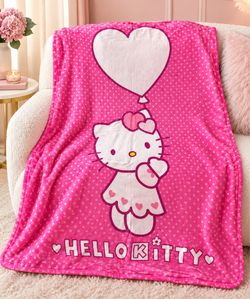 Hello Kitty Pink Fleece Throw Blanket