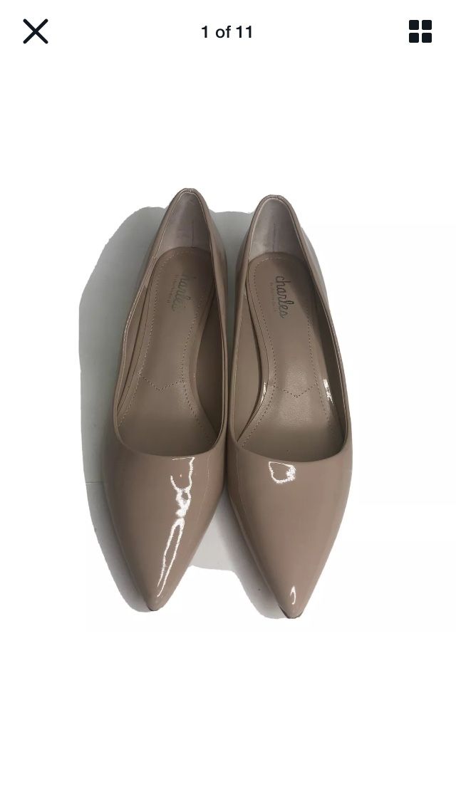 charles by charles david Heels Pumps Women Size 8.5M Tan Patent Upper