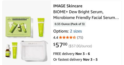IMAGE Skincare, BIOME+ Dew Bright Serum, Microbiome Friendly Facial Serum