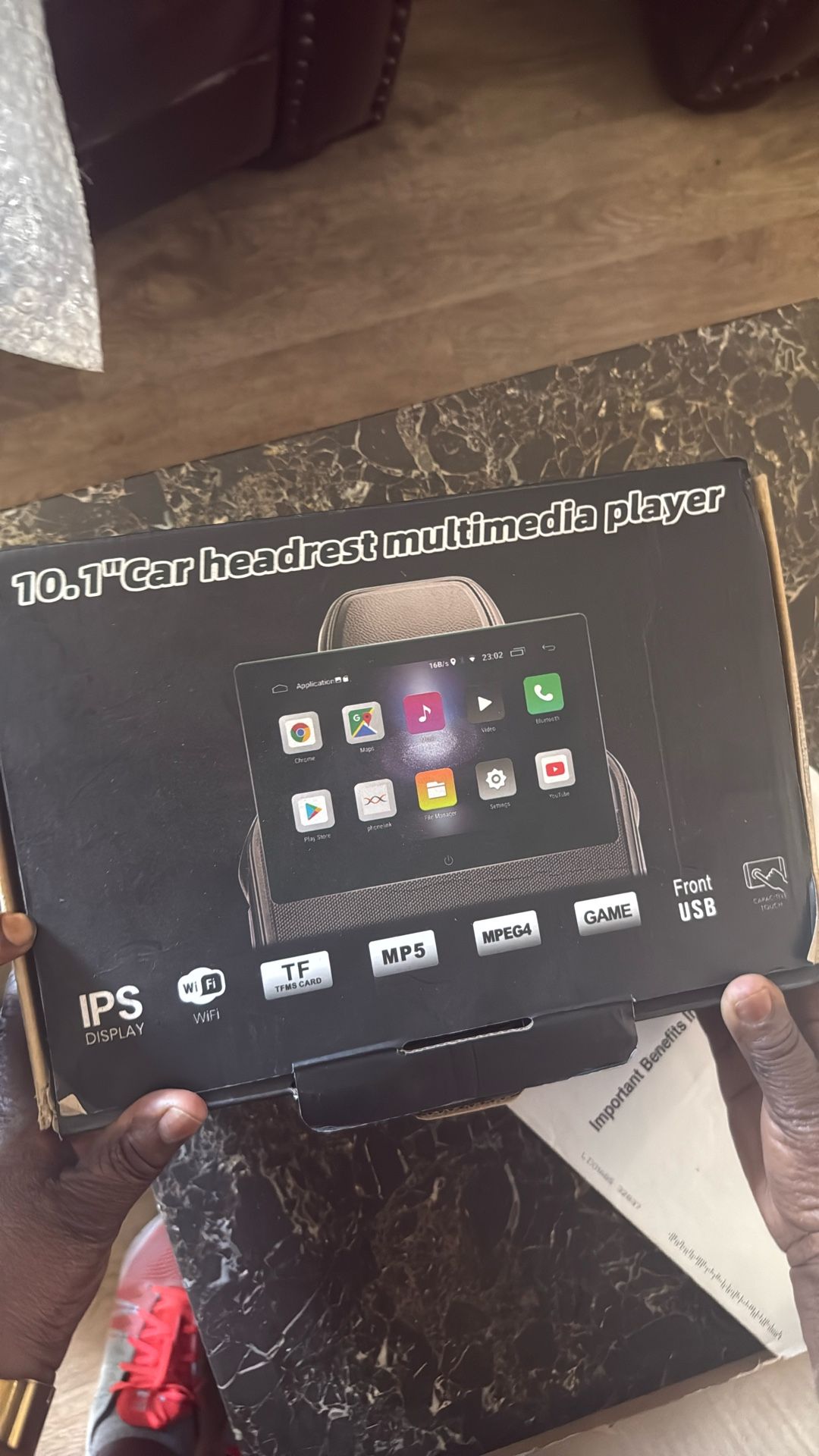 10.1 Inch Android 12 Portable Car TV Monitor for Back Seat Tablet With Wifi Touch Screen Support Phone Control with Bluetooth/USB/AV In