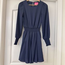 Lilly Pulitzer Women's Navy Lorella Stretch Fit & Flare Dress  No  Sash Size 0