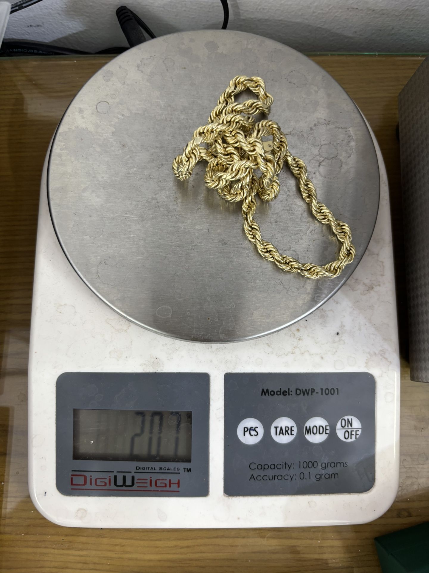 14k Yellow Gold Rope Chain