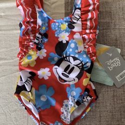 Minnie Mouse Swimsuit One Piece Baby Girl 3-6 Months
