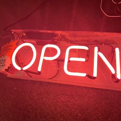 New Pink Neon Open Sign 