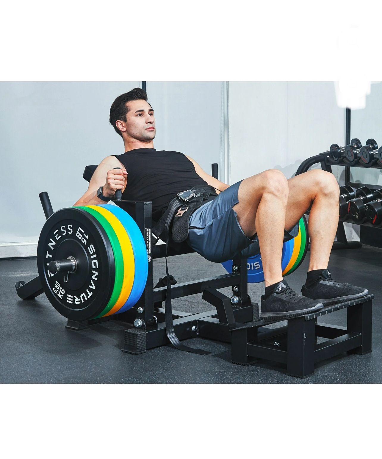 Glute Bridge Plate-Loaded Hip Thrust Machine, Black, Steel Frame, 176.37 lb, New in Box