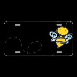 License Plare Novelty Car Front Bee Cartoon Bumble Honey Icon Buzz