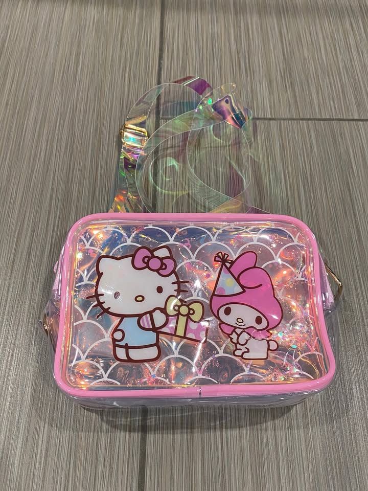 Hello Kitty and My Melody jelly crossbody purse with adjustable straps