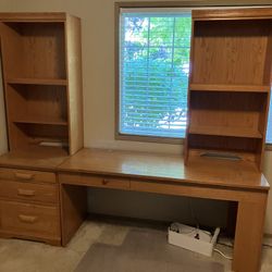 Free Four Piece Desk Set, Solid Oak