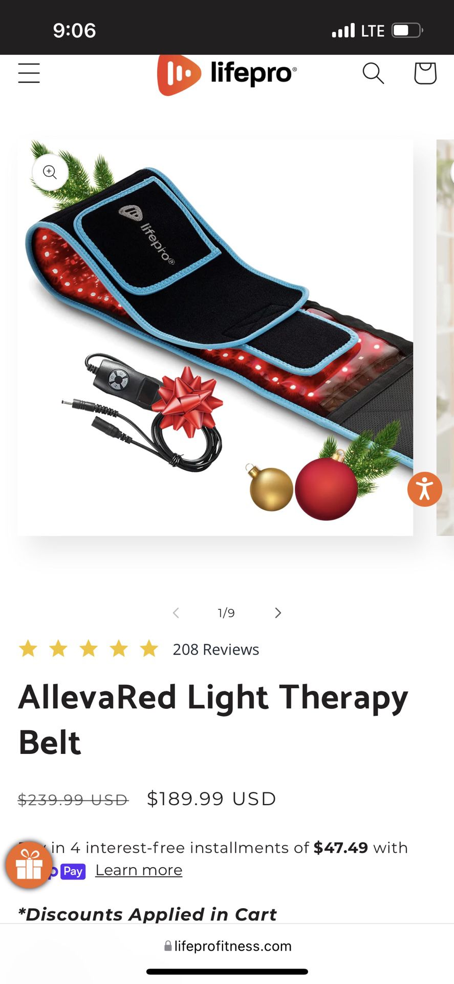 Lifepro Allevared Light Therapy Belt
