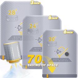 15-Pack Vacuum Bags for Travel with Wireless Rechargeable Pump, Carry-on Size Compression Packing Bags for Luggage & Suitcase, Space Saver for Clothes