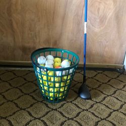 Golf Club And Basket Of Approx50 Balls
