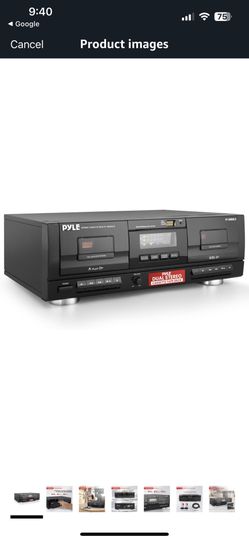 Pyle Dual Stereo Cassette Tape Deck - Clear Audio Double Player Recorder System w/ MP3 Music Converter, RCA for Recording, Dubbing, USB, Retro Design 