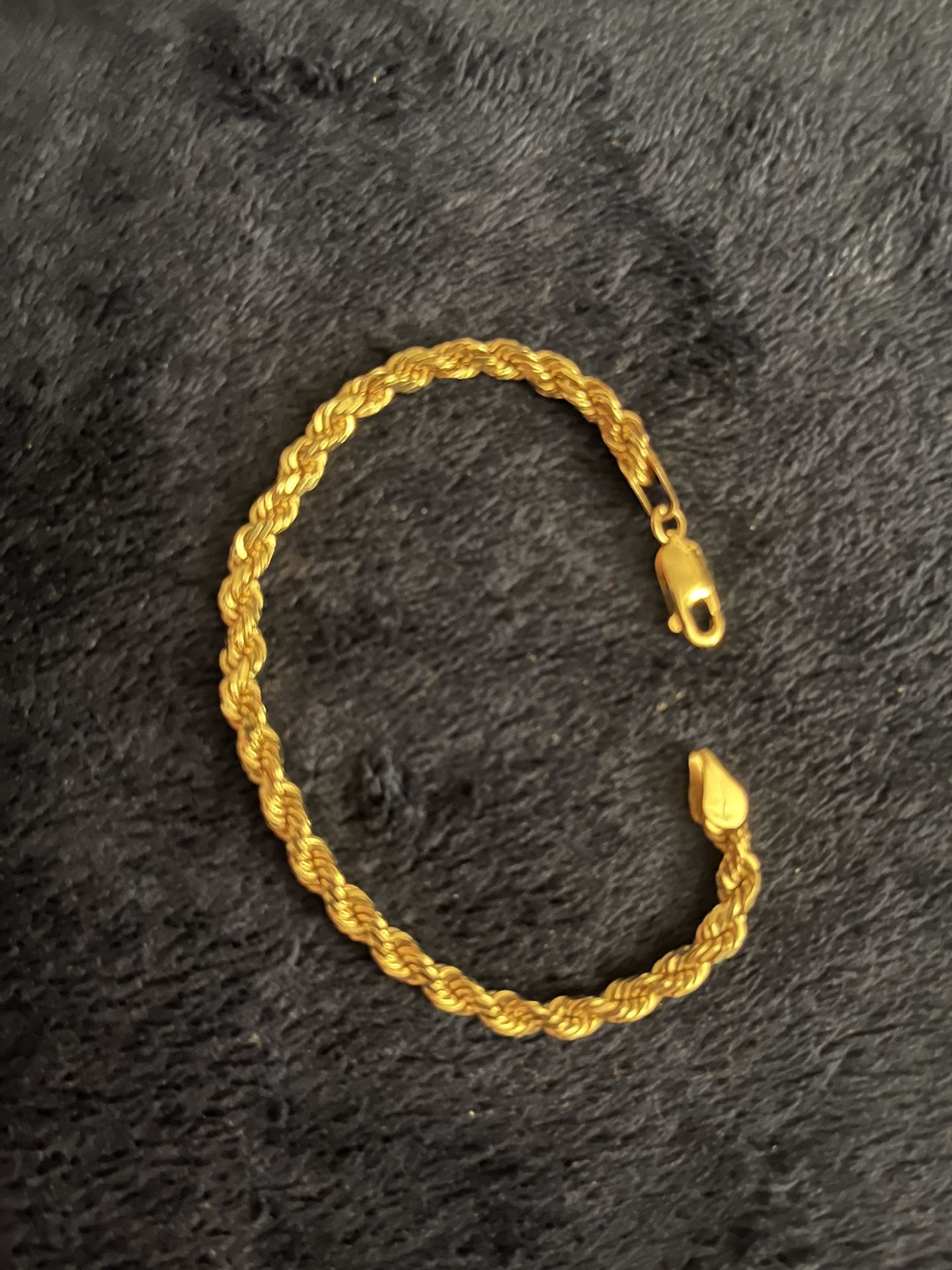 Diamond Cut Solid Gold Bracelet