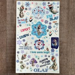 New Disney Frozen Glitter Olaf Scrapbook Stickers