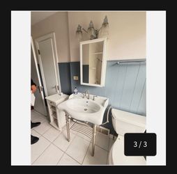 Vintage Style Pedestal Sink Bundle with Mirror & Vanity Light
