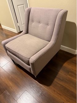 Grey upholstered chair