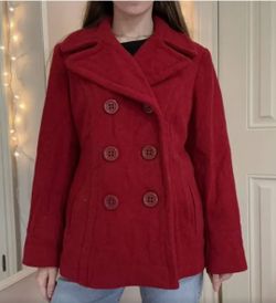 Style & Co. Dark Red Peacoat Size Petite Medium