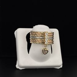 14k Tri tone semanario ring