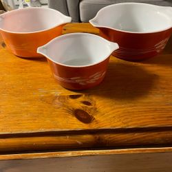 Vintage Pyrex Harvest Wheat Casserole Dishes 3 Piece Set