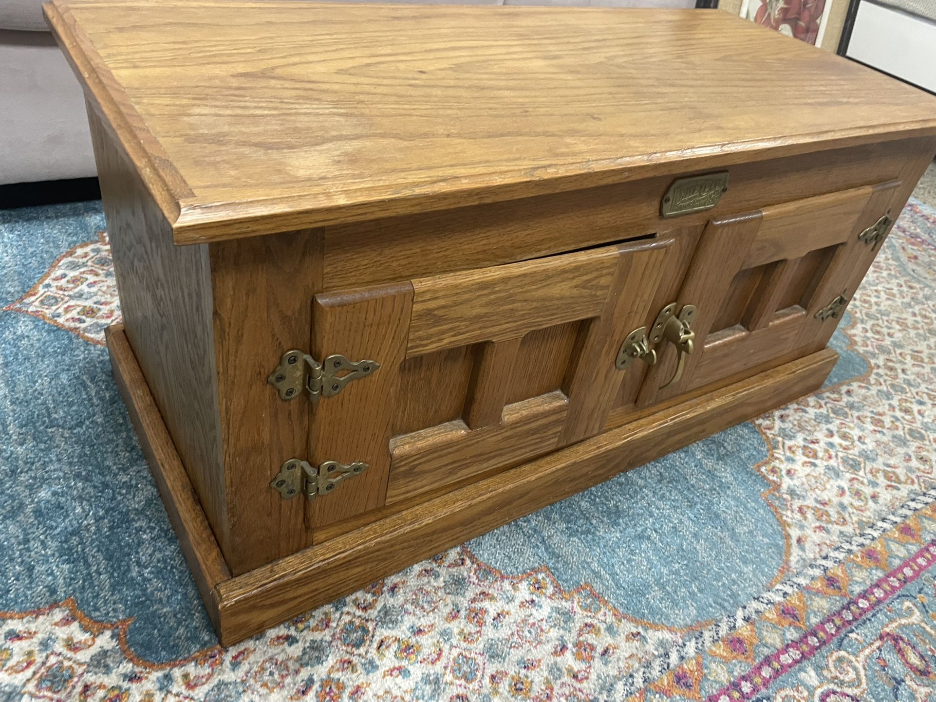 Wood TV Stand cabinet 38” W X 18”H