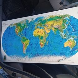 Vintage Randy McNally Geo Physical World Map