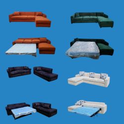 Brand NEW SECTIONAL Sofa COUCHES CHAISE Loveseat WITH SLEEPER CHAISE And 