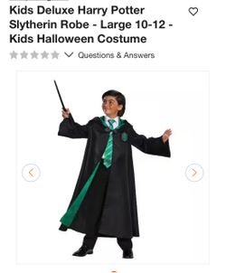 Kids Harry Potter costume. Slytherin robe
