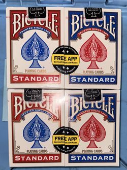 Bicycle Standard Playing Cards (Set of 4) New, Sealed