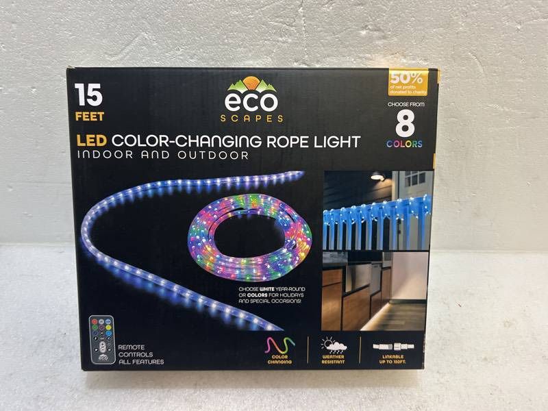 Ecoscapes 15' LED Color Changing Rope Light Indoor And Outdoor for Sale