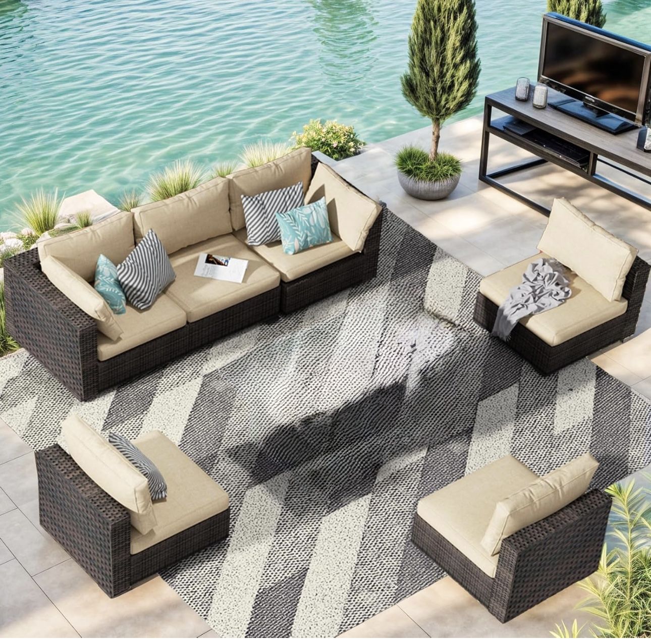 Grezone 6 Pieces Patio Furniture Set (New in box)