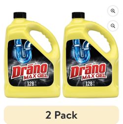 (2 pack) Drano Max Gel Drain Clog Remover, Commercial Line, 128 fl oz