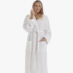 Arus Women's Pacific Hooded Turkish Cotton Bath Robe with Full Length Options