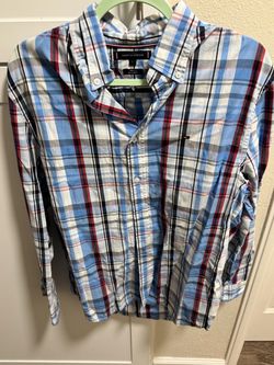 Tommy Hilfiger Plaid Button-Down Shirt Size L
