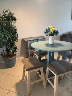 Table, 4 stools, rolling buffet cart & flower combo!