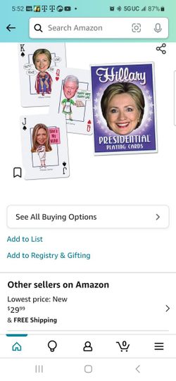Hillary Presidential Playing Cards