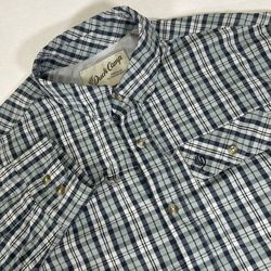 Duck Camp Mens XL Gray Plaid Hunting Fishing Long Sleeve Button Up Shirt