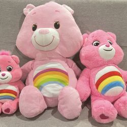 Care Bear Pink  Adorable plush 3 pieces